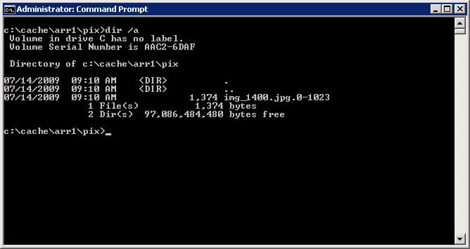 Screenshot of the Administrator Command Prompt page.