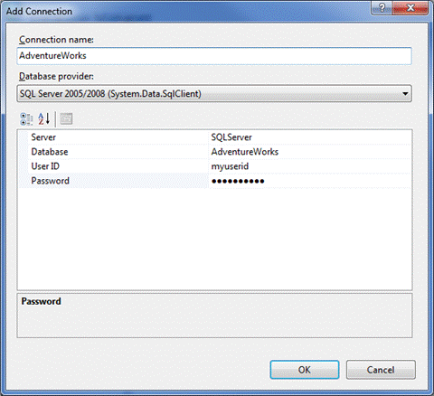 Screenshot of the Add Connection dialog.