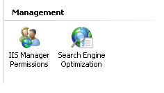 Screenshot showing the Management section icons.