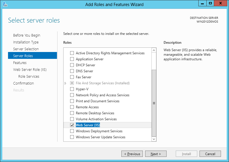 Installing IIS 8 on Windows Server 2012 | Microsoft Learn