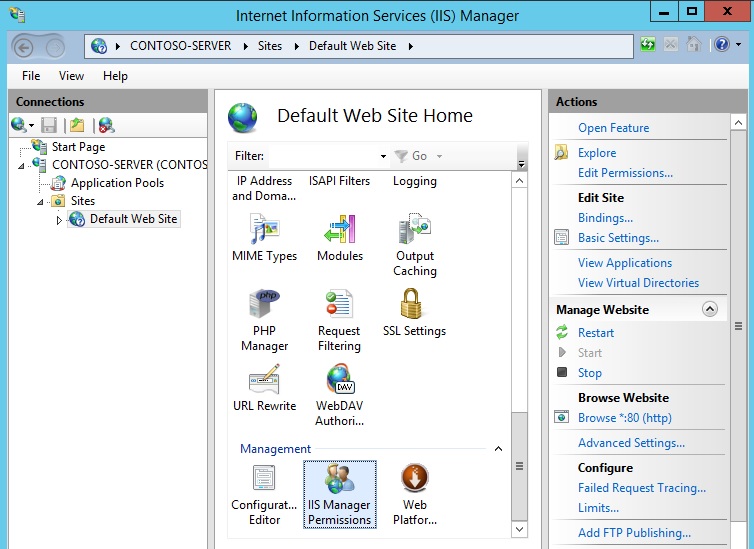 Set cmd.exe permissions to applications or sites served by IIS