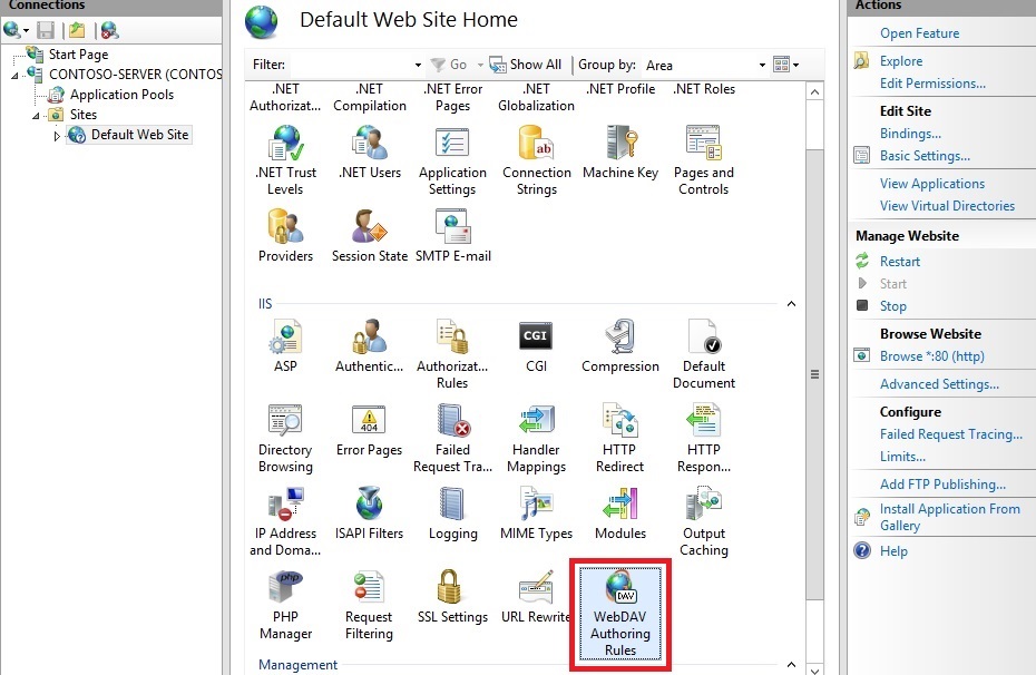 Installing and Configuring WebDAV on IIS 7 and Later | Microsoft Learn
