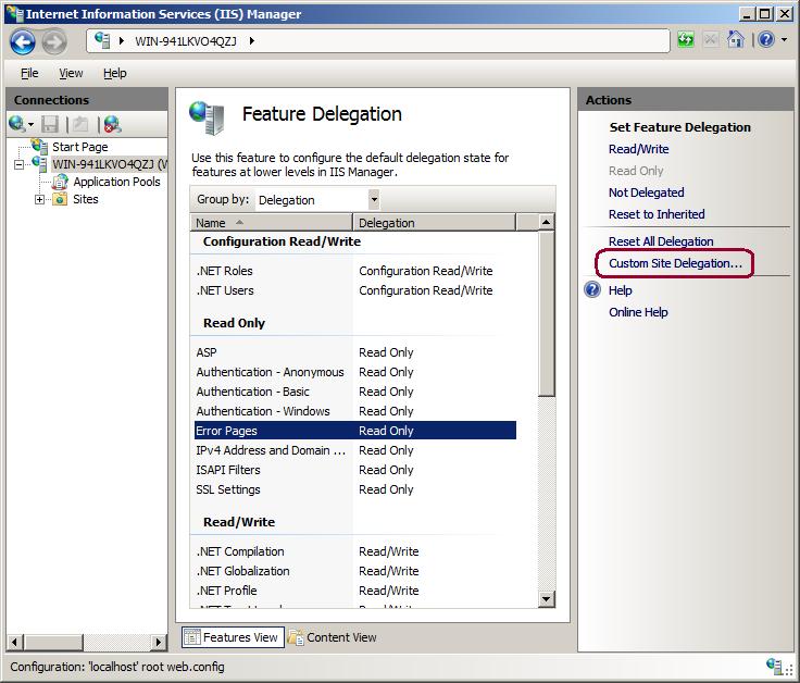 An Overview Of Feature Delegation In Iis Microsoft Learn