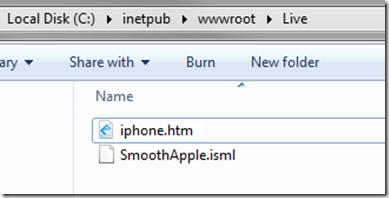 Screenshot of the i phone dot H T M file in File Explorer.
