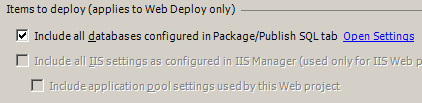 Screenshot of the Items to deploy (applies to Web Deploy only) field.