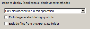 Screenshot of the Items to Deploy field.
