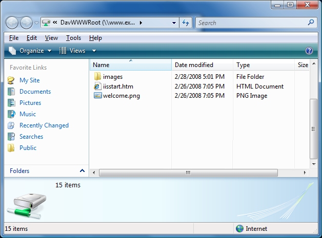 Image of Network drive opened in Windows Explorer.