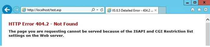 Screenshot of Internet Explorer window displaying H T T P Error 404 point 2 dash Not Found message page.