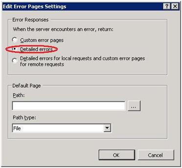 Screenshot of Edit Error Pages Settings displaying Deleted Errors selected and highlighted.