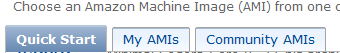 Screenshot that shows the Community A M I tab.