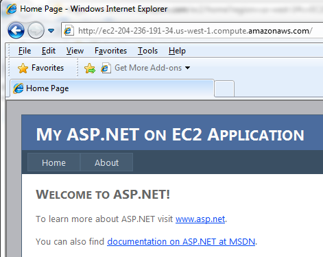Screenshot of your web application on Internet Explorer.