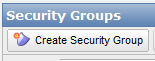 Screenshot of Security Groups. The Create Security Group button is shown.
