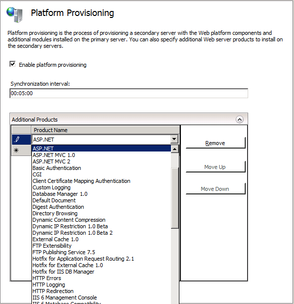 Screenshot of the Platform Provision Page with the Product Name field expanded.