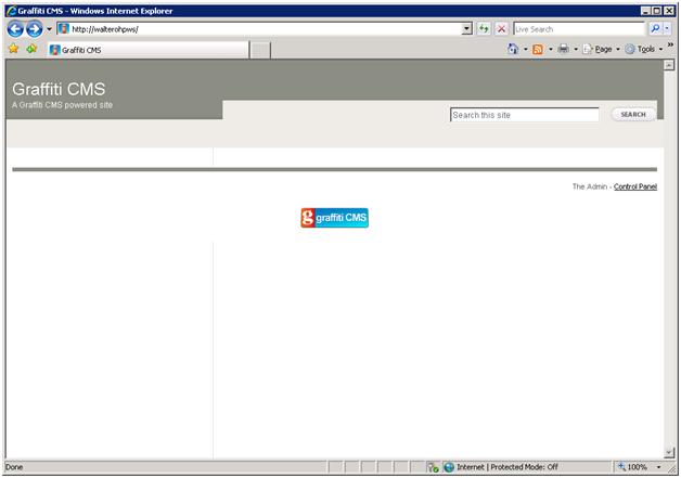 Screenshot of Internet Explorer showing S Q L db that is different than default db.