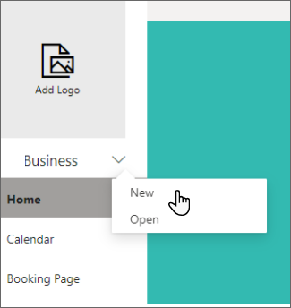 Image of the New button on the Bookings home page.