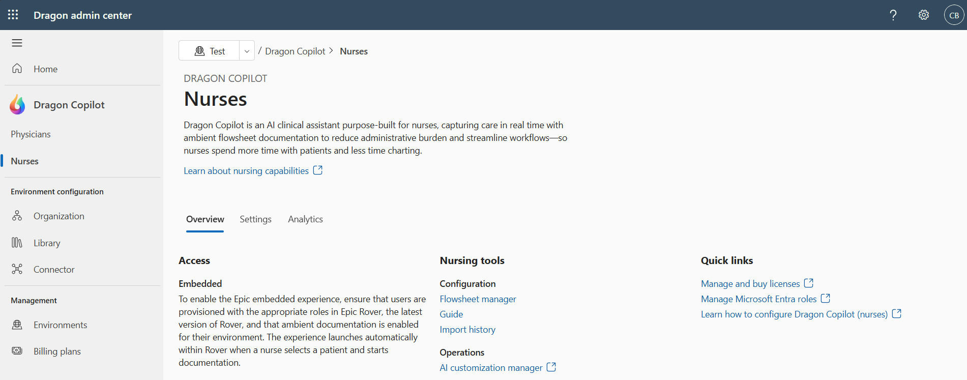 Dragon Copilot for nurses overview page