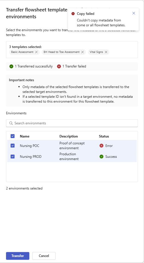 Flowsheet manager - copy metadata status