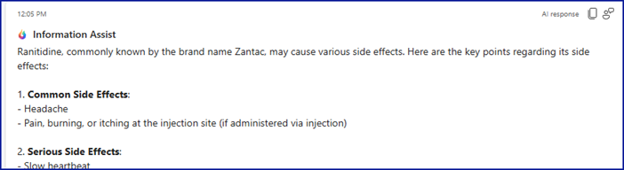 info assist response generated