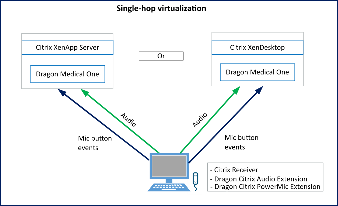 Diagram of a single hop virtualization system