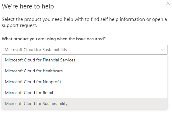 Select Microsoft Cloud for Sustainability.