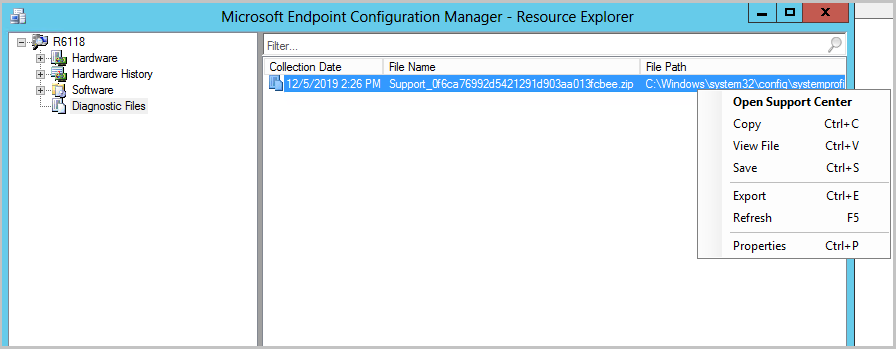 Review and save client logs from Resource Explorer