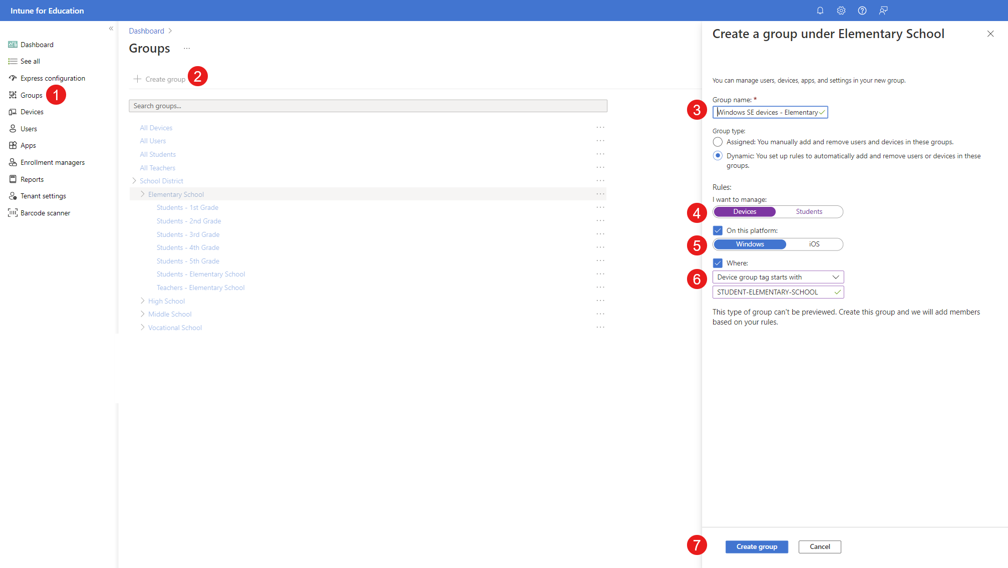 Intune for Education - creation of a dynamic group for Windows Autopilot devices