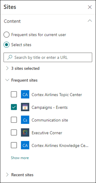 A screenshot shows the Sites section of the create a topic page.