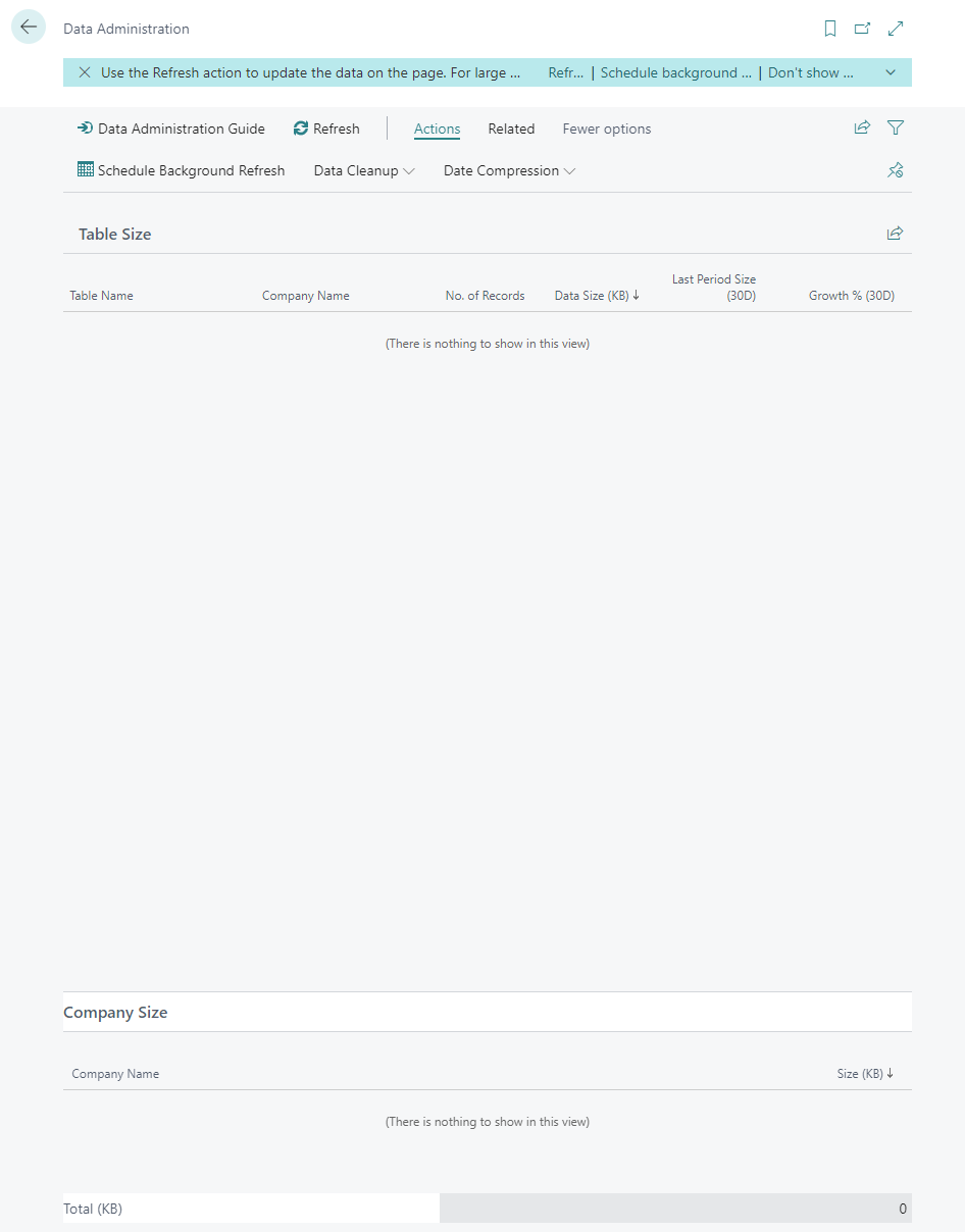 Screenshot showing the data compression options.