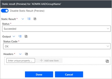 Screenshot of the Static result (Preview) dialog box.