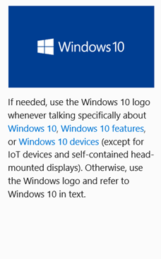 Windows 10 logo use cases.