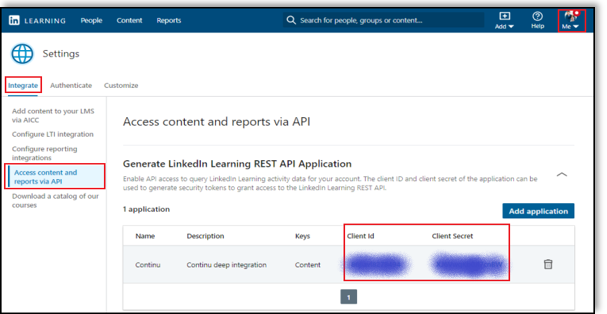 linkedin-learning-client-id-secret-screen