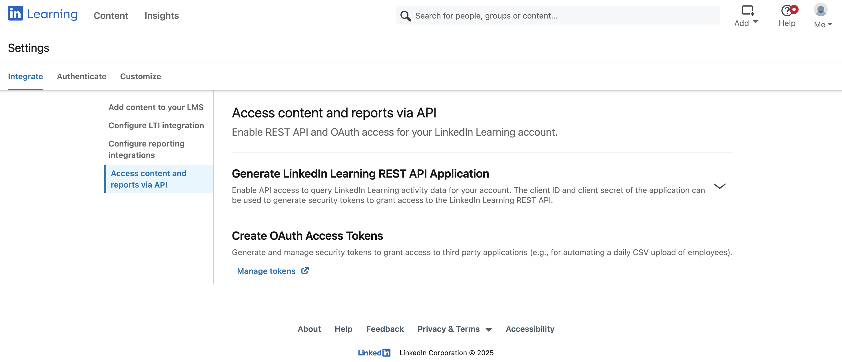 Configure API application