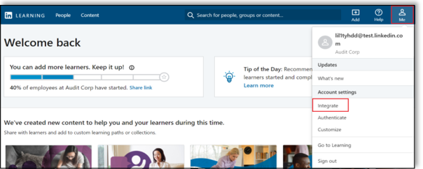 linkedin-learning-integration-navigation-screen