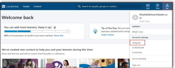 linkedin-learning-integration-navigation-screen