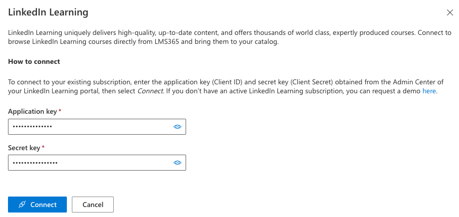 LMS365 Connect to enable