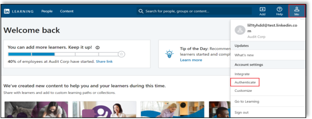 linkedin-learning-authenticate-navigation-screen