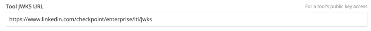 Tool JWKS URL field