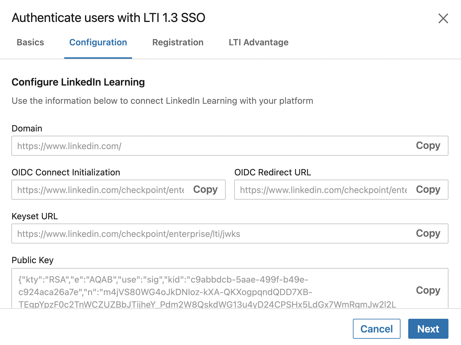 LTI SSO Config