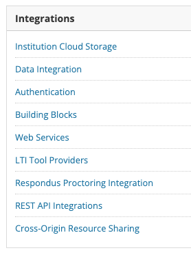 Integrations select LTI Tool Providers