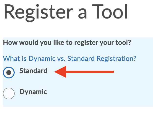 Register Standard Tool