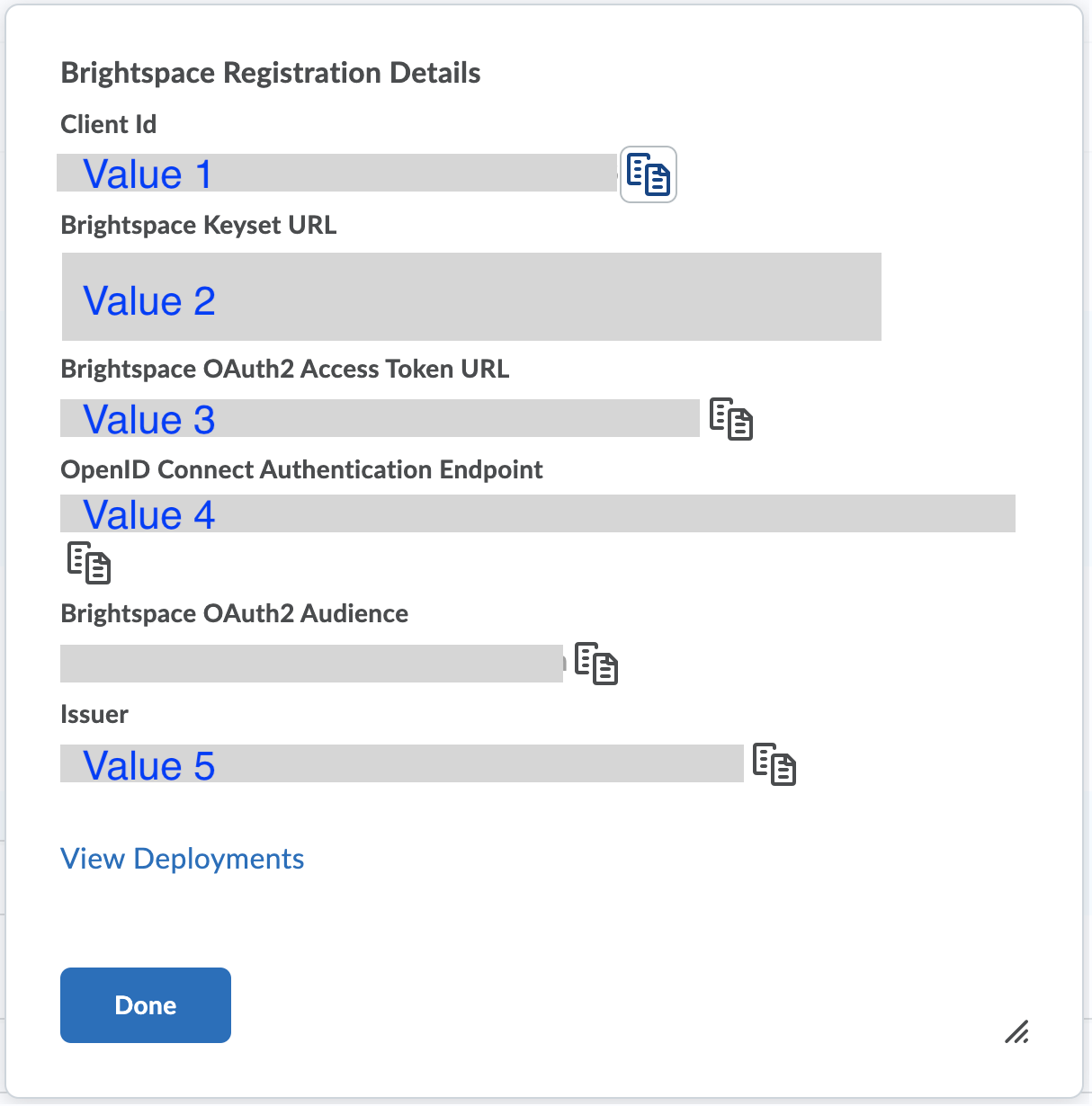 Brightspace Registration Details