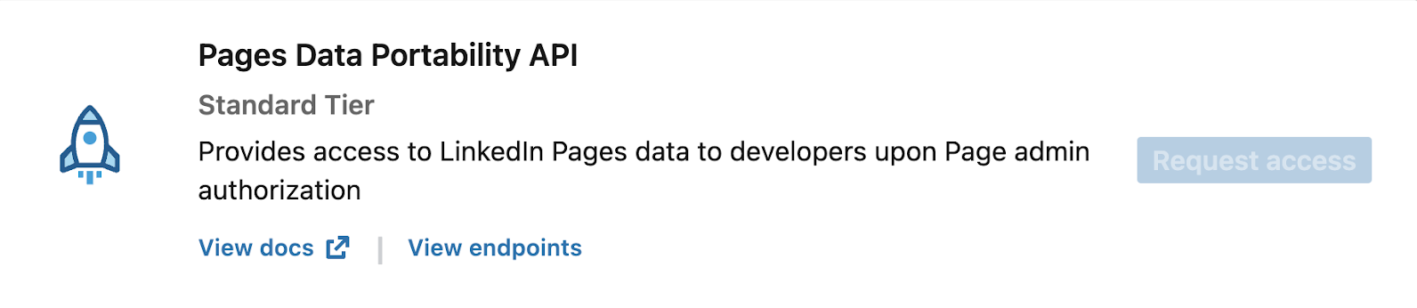 Pages Data Portability API Product