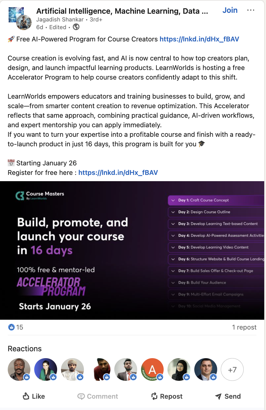 Post example on Feed