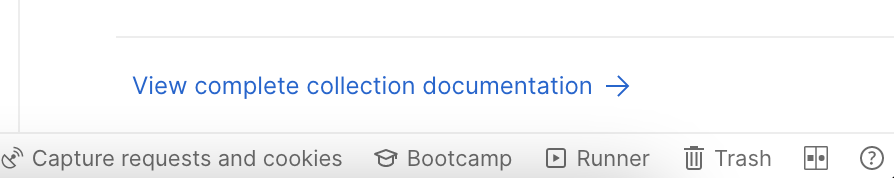 The Postman collection documentation pane showing a high-level overview of available requests