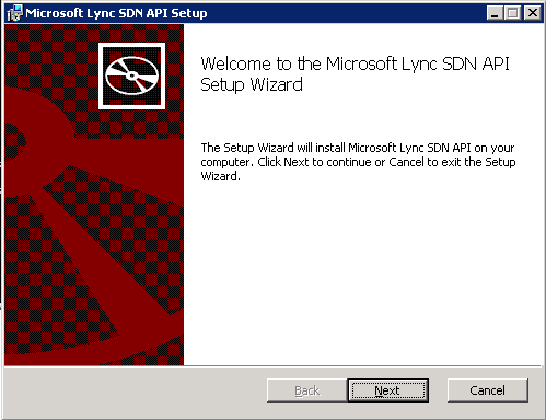 Welcome to the MS Lync SDN API Setup Wizard