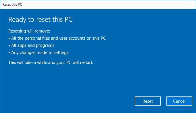 Screenshot of rest this PC