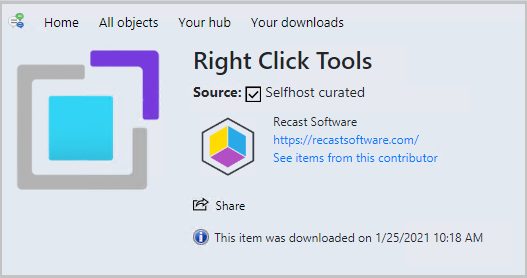 Recast Software's Right Click Tools extension in the community hub