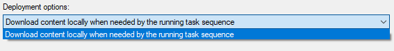 Deploy task sequence, one deployment option