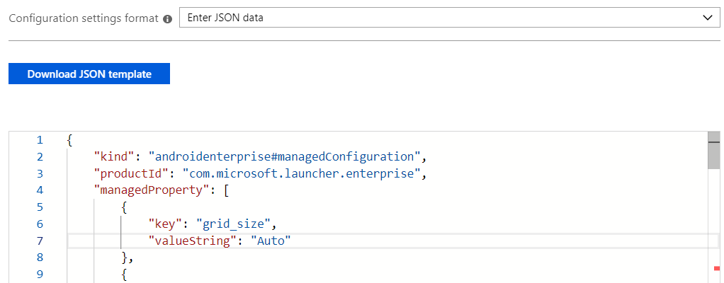 Screenshot of added JSON data