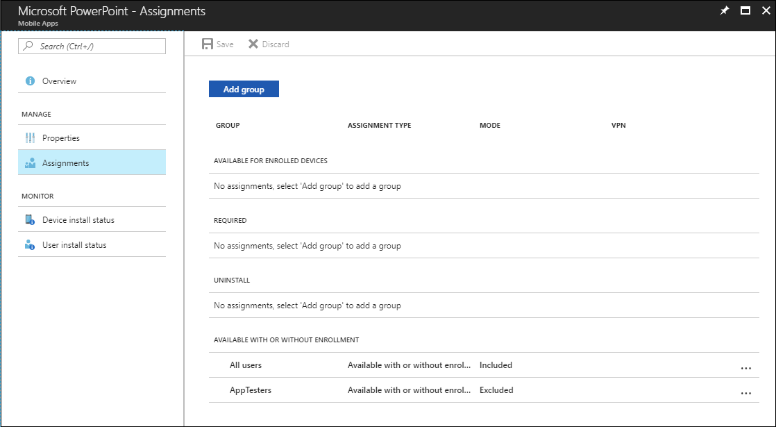 Intune app assignments - Complete